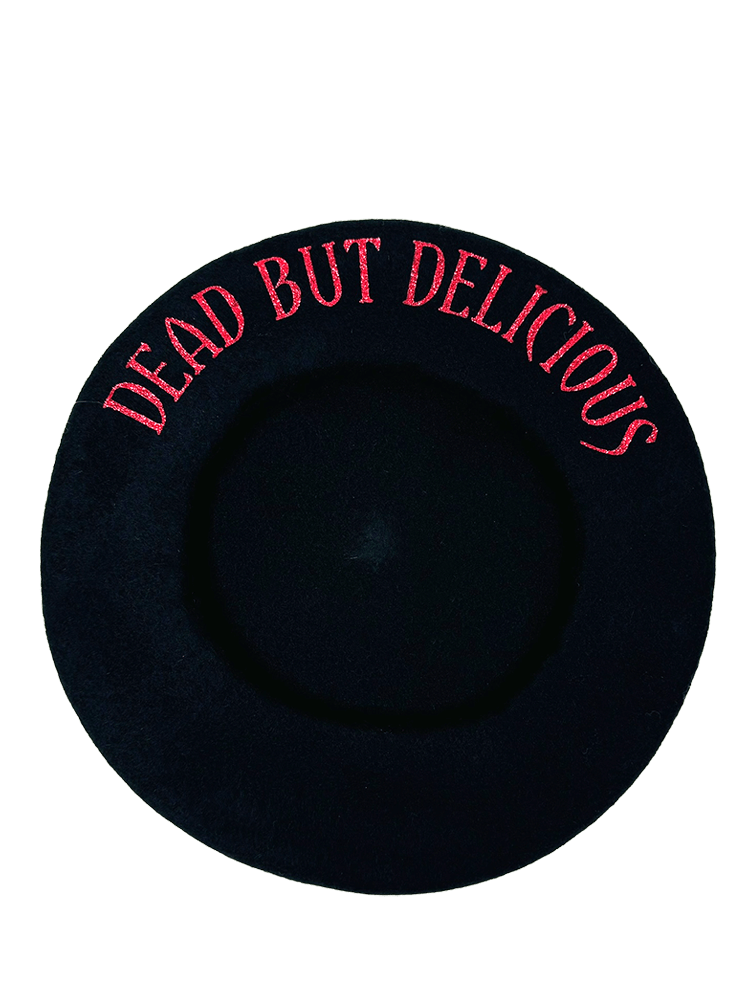 DEAD BUT DELICIOUS BERET - BLACK/RED - Y R U