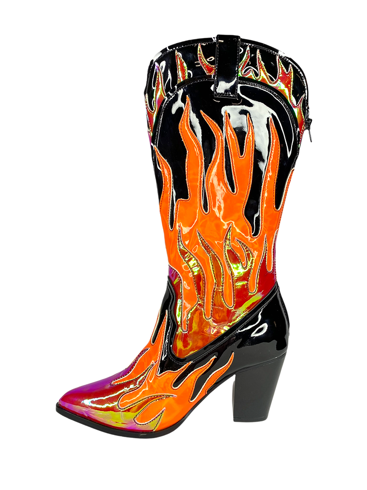 SPACE COWGIRL FLAME - BLACK/RED