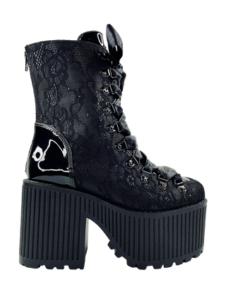 Pandora Platform Boot Black Lace