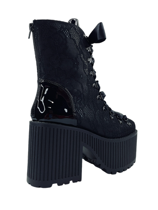 Pandora Platform Boot Black Lace