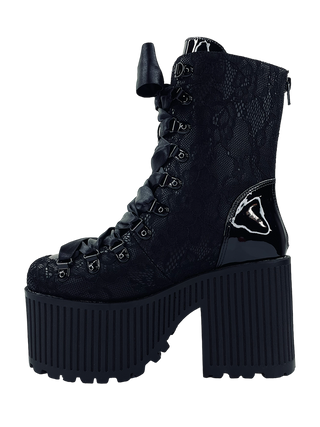 Pandora Platform Boot Black Lace