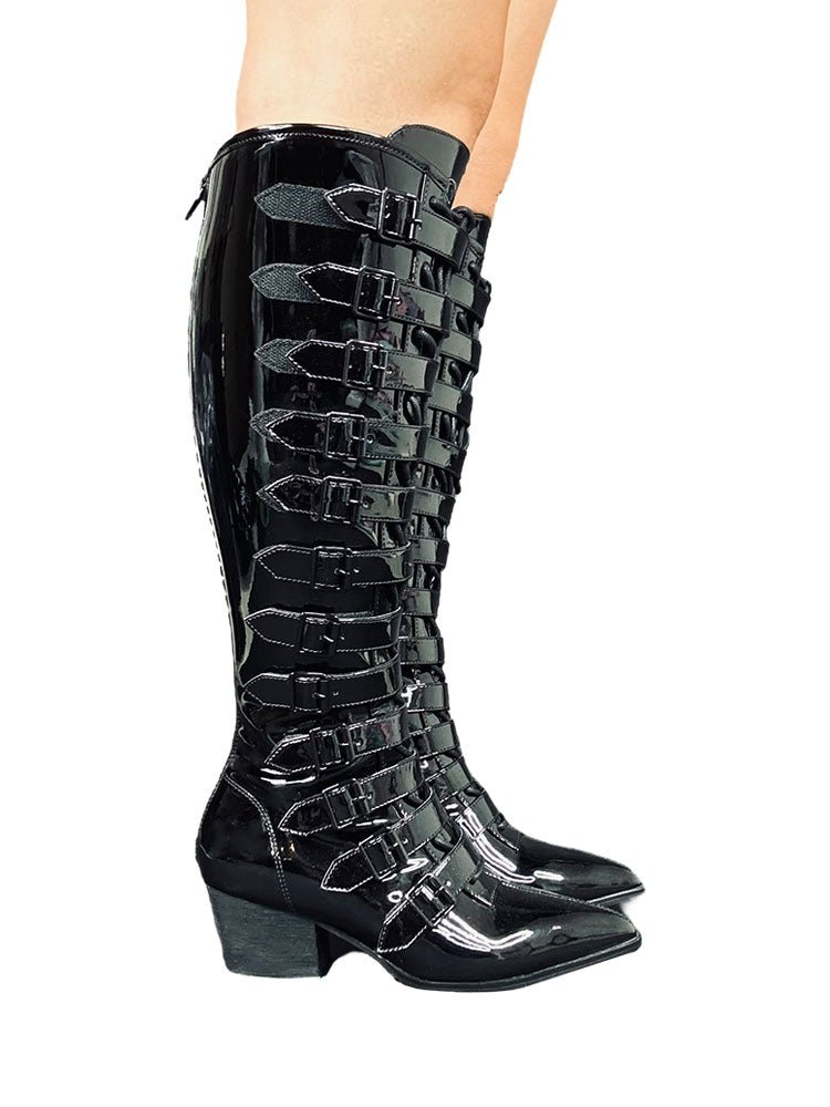 COVEN BOOT MAX - BLACK PATENT - Y R U