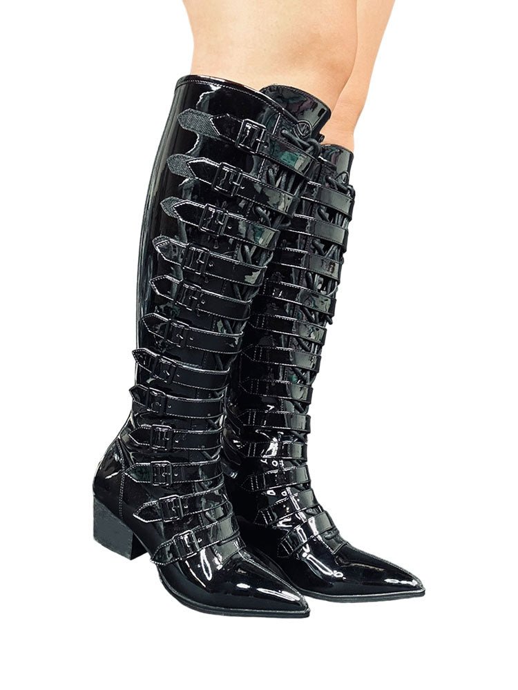 COVEN BOOT MAX - BLACK PATENT - Y R U