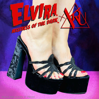 ELVIRA SPIDER PUMP - BLACK VELVET - Y R U