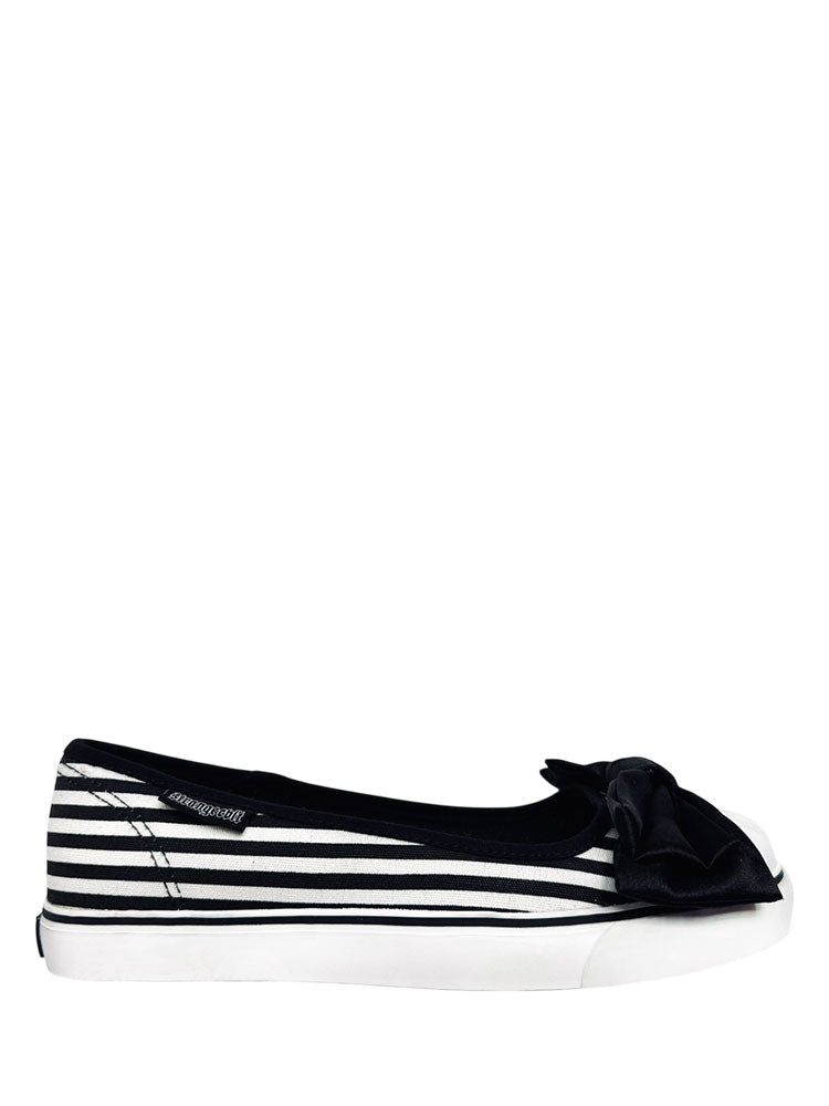 EMILY BOW STRIPE - BLACK/WHITE - Y R U