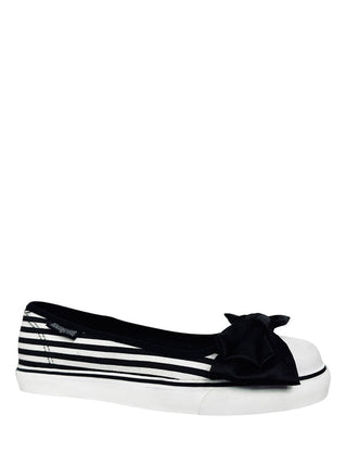 EMILY BOW STRIPE - BLACK/WHITE - Y R U