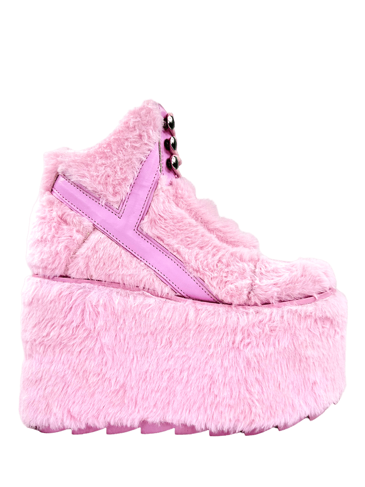 Pink platform sneakers sales