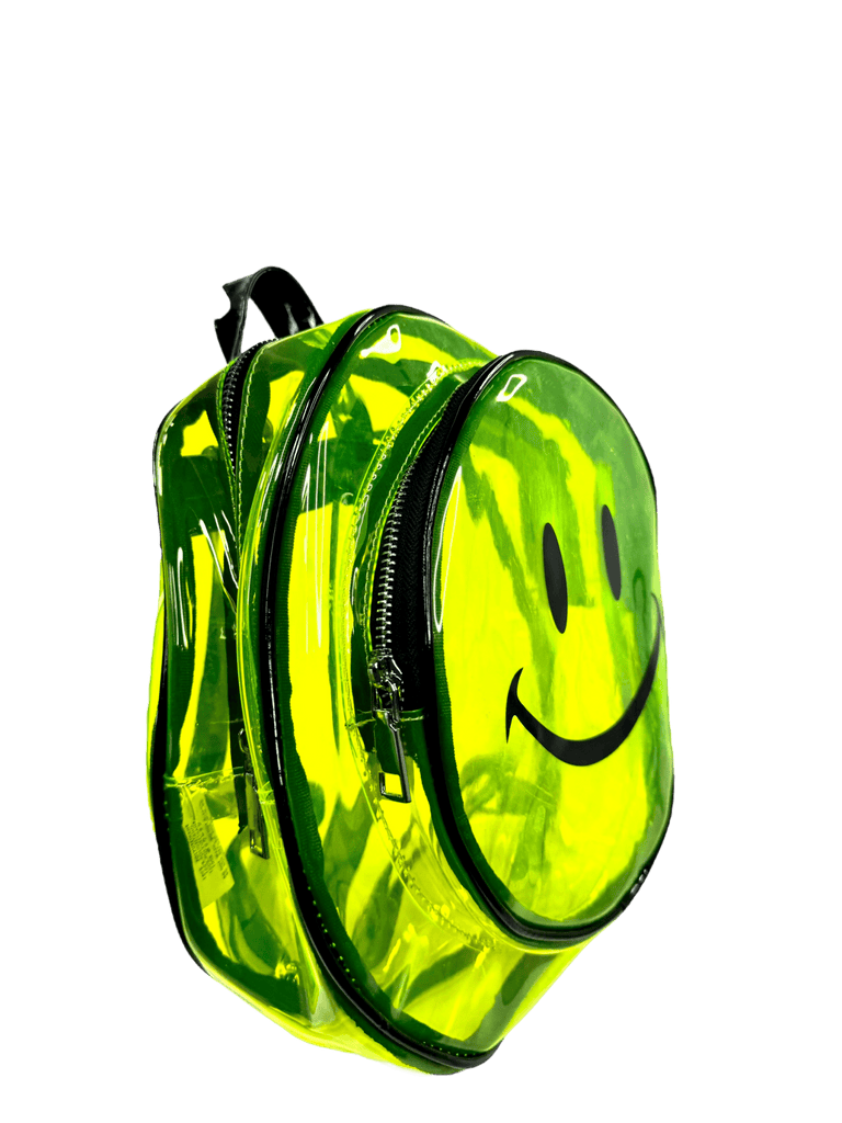 SMILEY FACE CLEAR YELLOW BACKPACK - Y R U