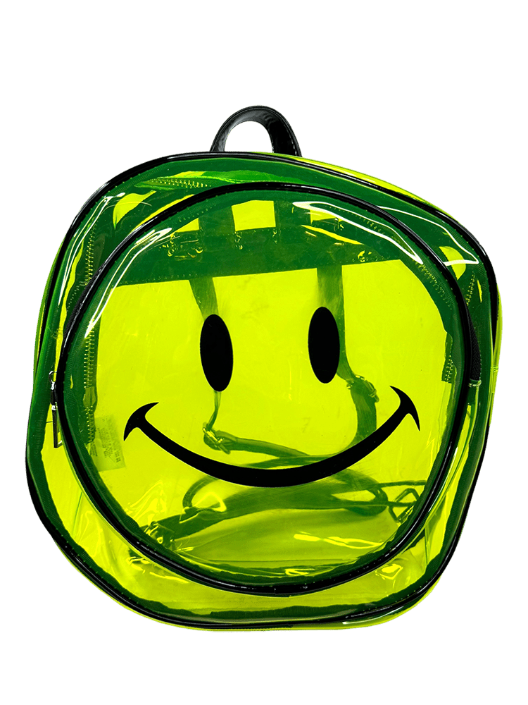SMILEY FACE CLEAR YELLOW BACKPACK - Y R U