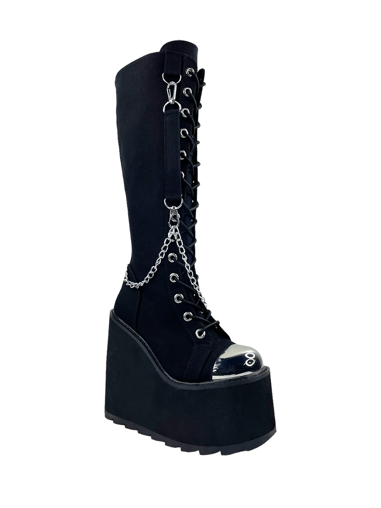 Platform deals silver boots