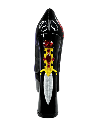 ELVIRA DAGGER PUMP - BLACK/RED - Y R U