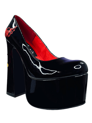 ELVIRA DAGGER PUMP - BLACK/RED - Y R U