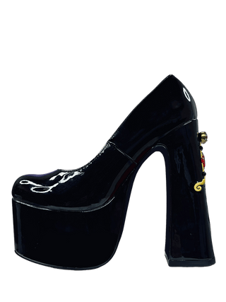 ELVIRA DAGGER PUMP - BLACK/RED - Y R U