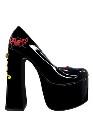 ELVIRA DAGGER PUMP - BLACK/RED - Y R U