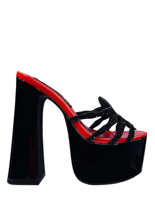 ELVIRA SPIDER PUMP - BLACK/RED - Y R U