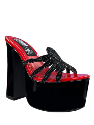 ELVIRA SPIDER PUMP - BLACK/RED - Y R U