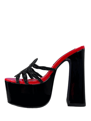 ELVIRA SPIDER PUMP - BLACK/RED - Y R U