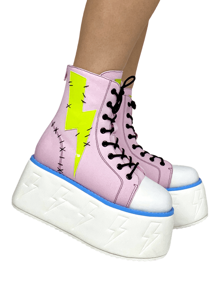 Pink 2025 green shoes