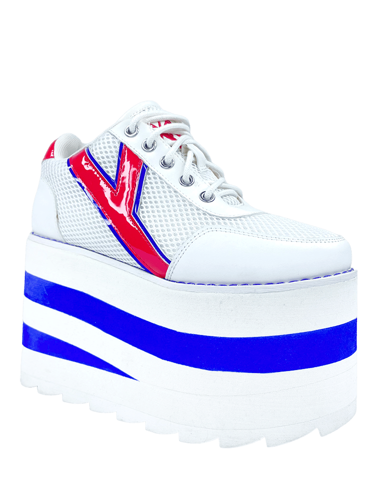 Red white and blue platform sneakers sales