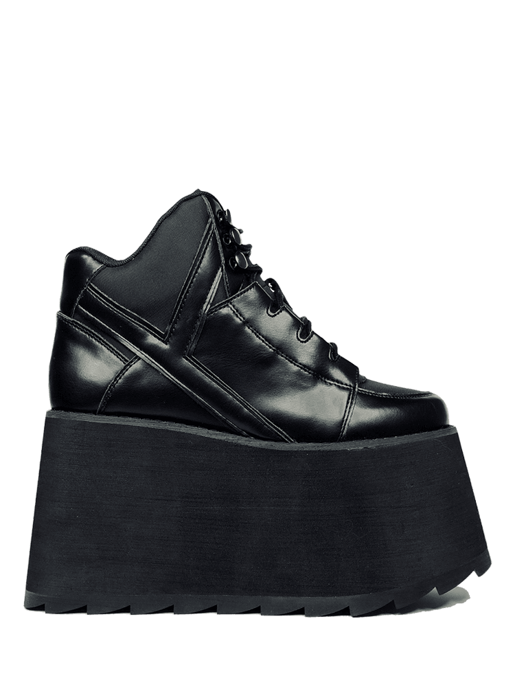Urbani White and Black Platform Sneakers