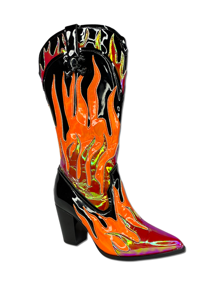 Cowboy boots deals with flames