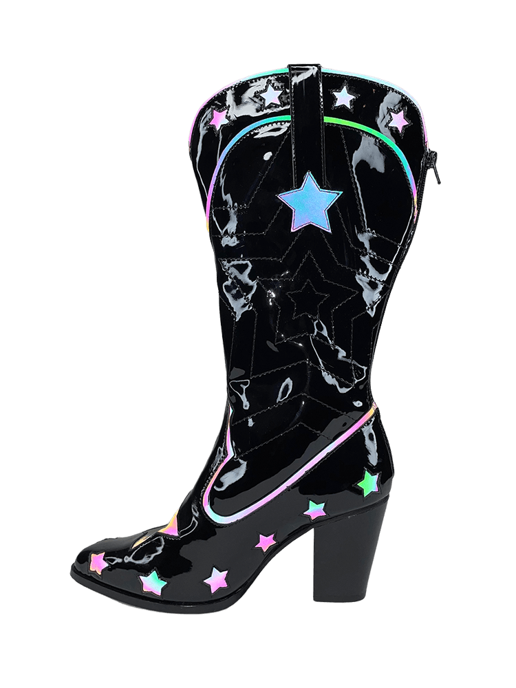 SPACE COWGIRL STAR - BLACK/REFLECTIVE - Y R U