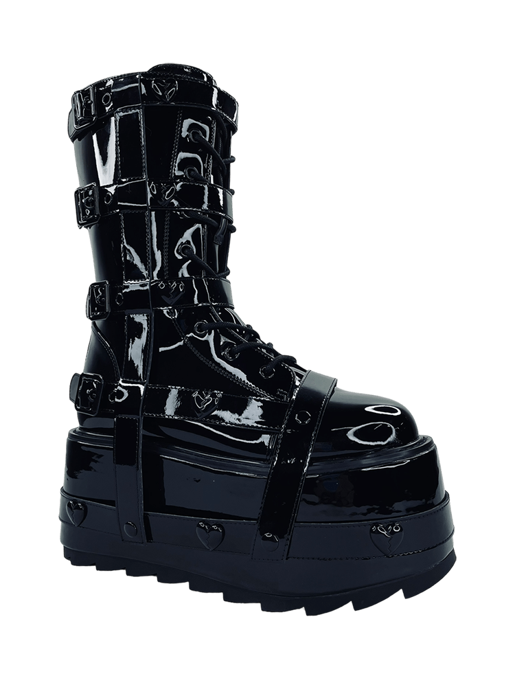 TRANCE BNDG HEART - BLACK PATENT